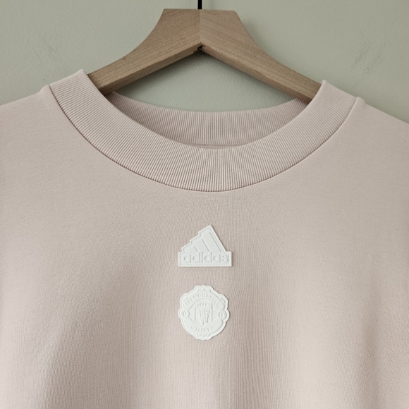 Adidas x Manchester United Baby Pink Future Icon Three Stripes Sweatshirt - Picture 4 of 13